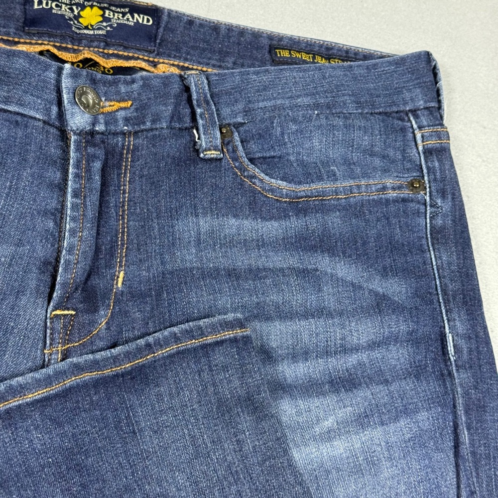 Lucky Brand Sweet N Straight Dark Wash Blue Denim Jeans Womens 10/30 Long